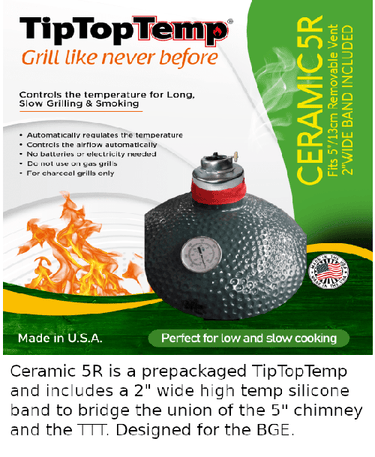 Tip Top Temp C5R 130mm Vent Controller - BGE & Kamado Incl 2